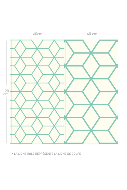 Fold Green Pattern - Stickers Muraux  Kirath Ghundoo - 3/4