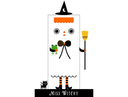 Contenu du pack: Miss Witchy - Stickers de porte  Muxxi