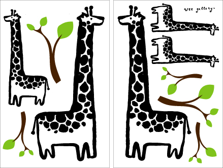 Giraffe- Kids Wall Stickers   WeeGallery: Sticker / Wall Decal Outline