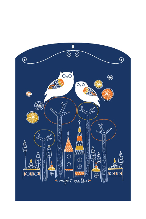 Sticker mural exclusif Night Owl Window par Amy Ruppel