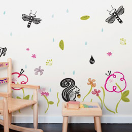 Sticker muraux Garden par WeeGallery - Stickers muraux pour enfants et bbs - Une exclusivit Stickboutik.com